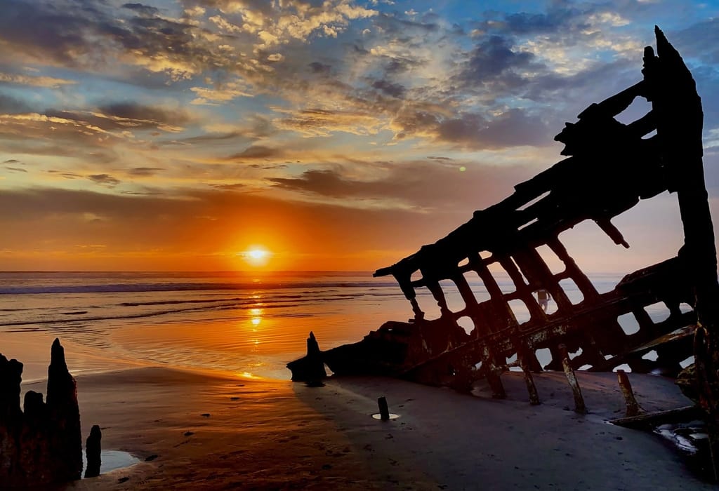 Wreck of the Peter Iredale, Near Campsite on Oregon Coast